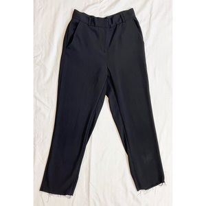 Slim Fit Trousers w/ Raw Hem